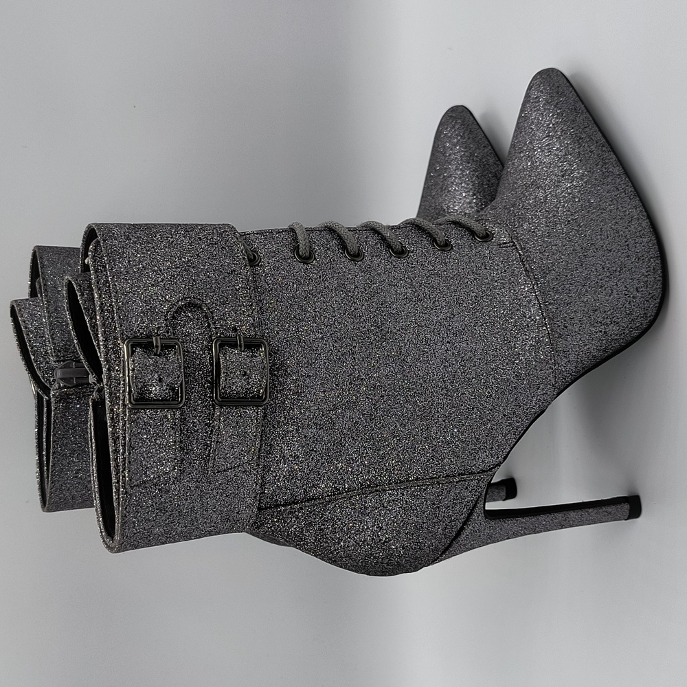 Silver Sparkle High Heel Boots